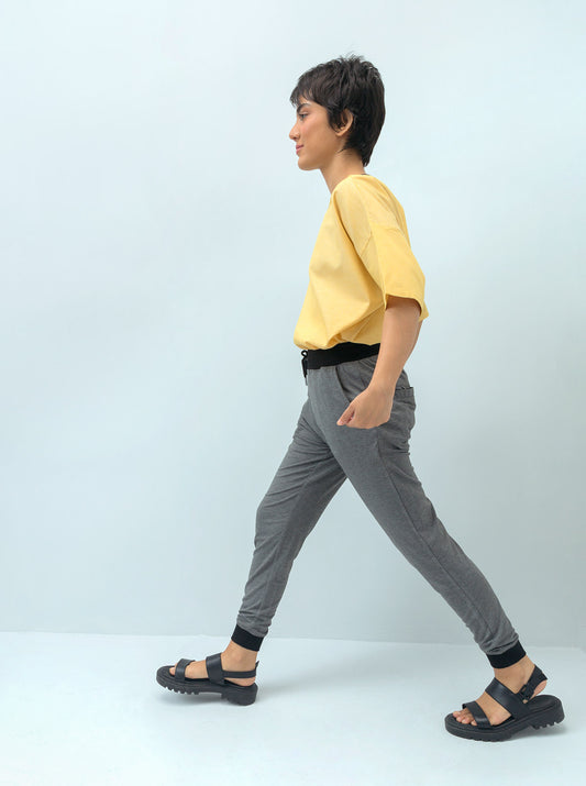 MELANGE GRAY SUMMER JOGGER PANTS