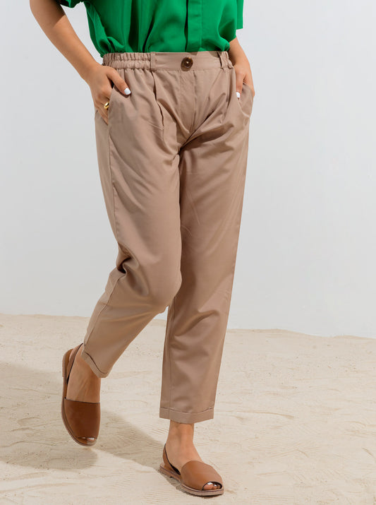 BEIGE CUFFED PANTS