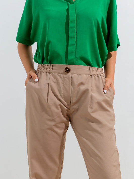 BEIGE CUFFED PANTS