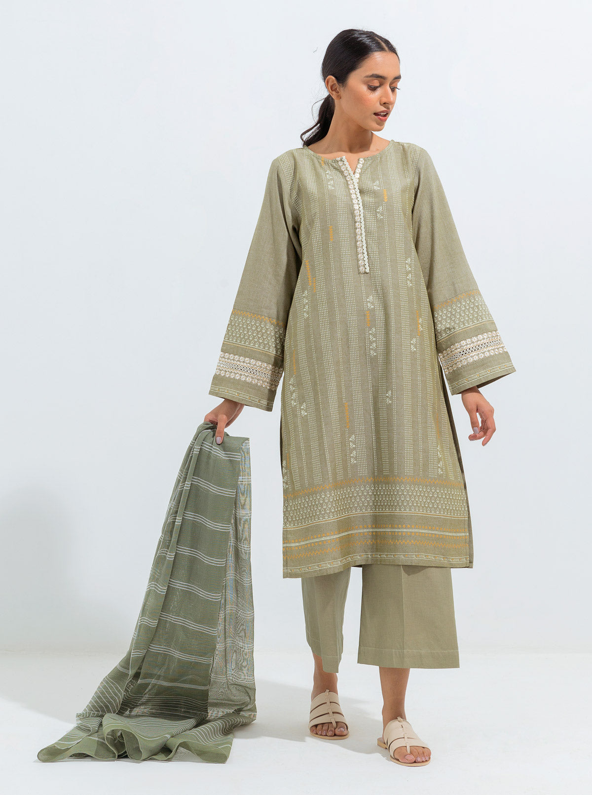 EMBROIDERED SHIRT WITH DUPATTA