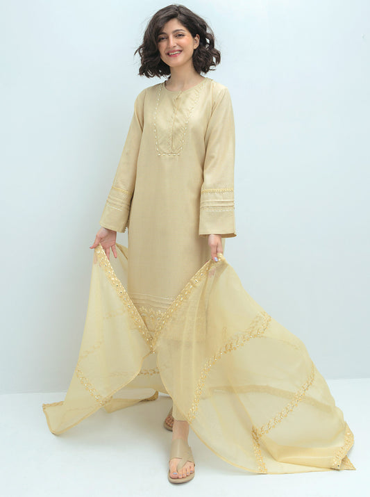 EMBROIDERED SHIRT WITH DUPATTA AND PANT