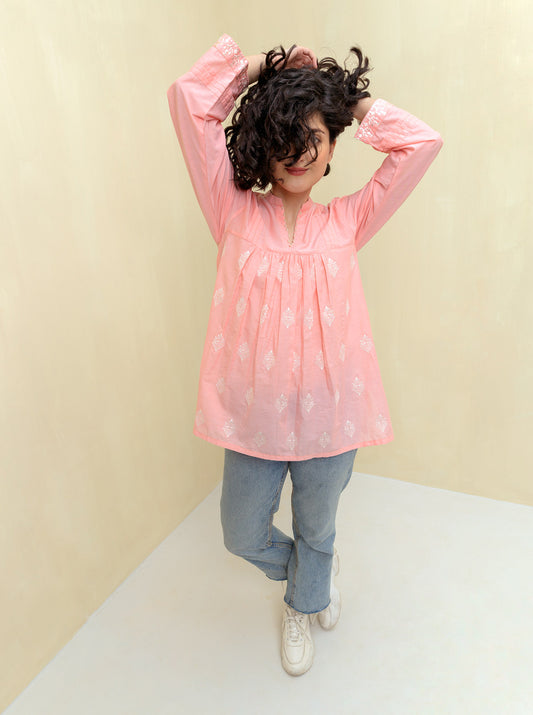 YARN DYED COTTON TOP (PRET)