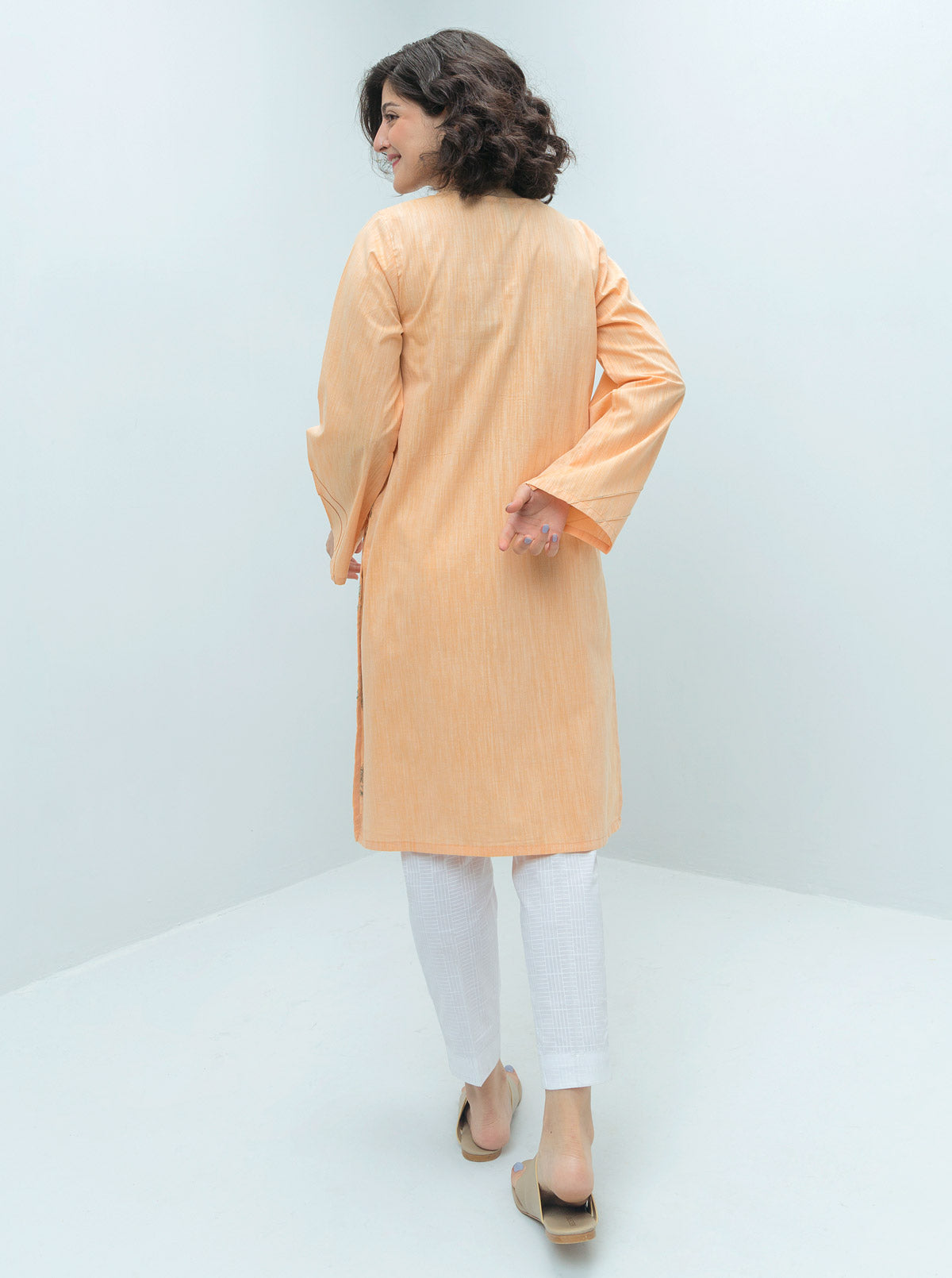 EMBROIDERED YARN DYED COTTON SHIRT (PRET)