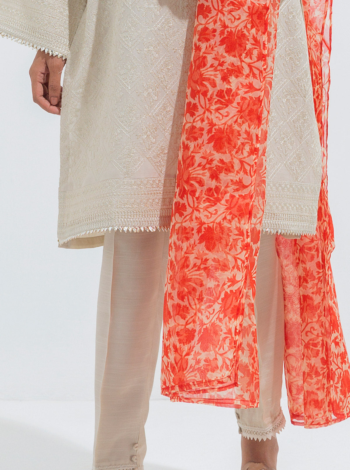 EMBROIDERED SHIRT WITH DUPATTA