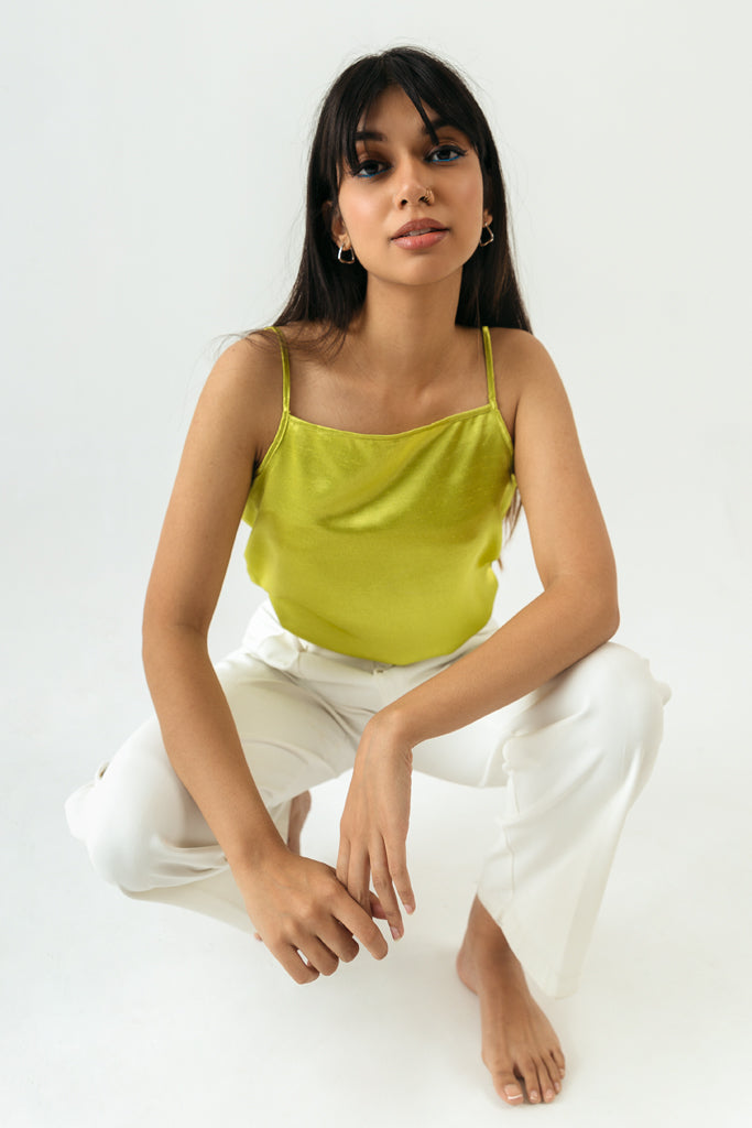 Neon Lime Silk Cami