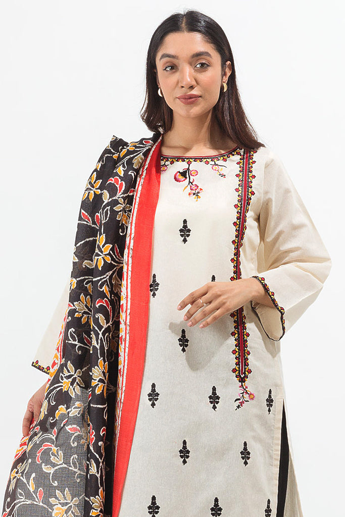 Embroidered Shirt With Dupatta