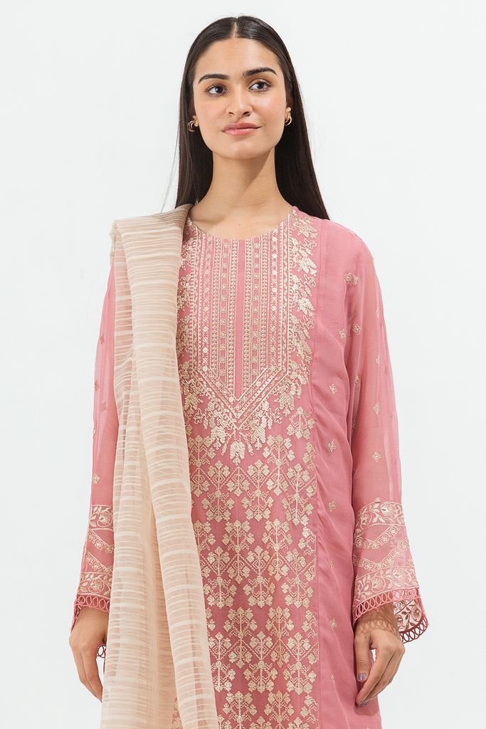 Embroidered Shirt With Dupatta