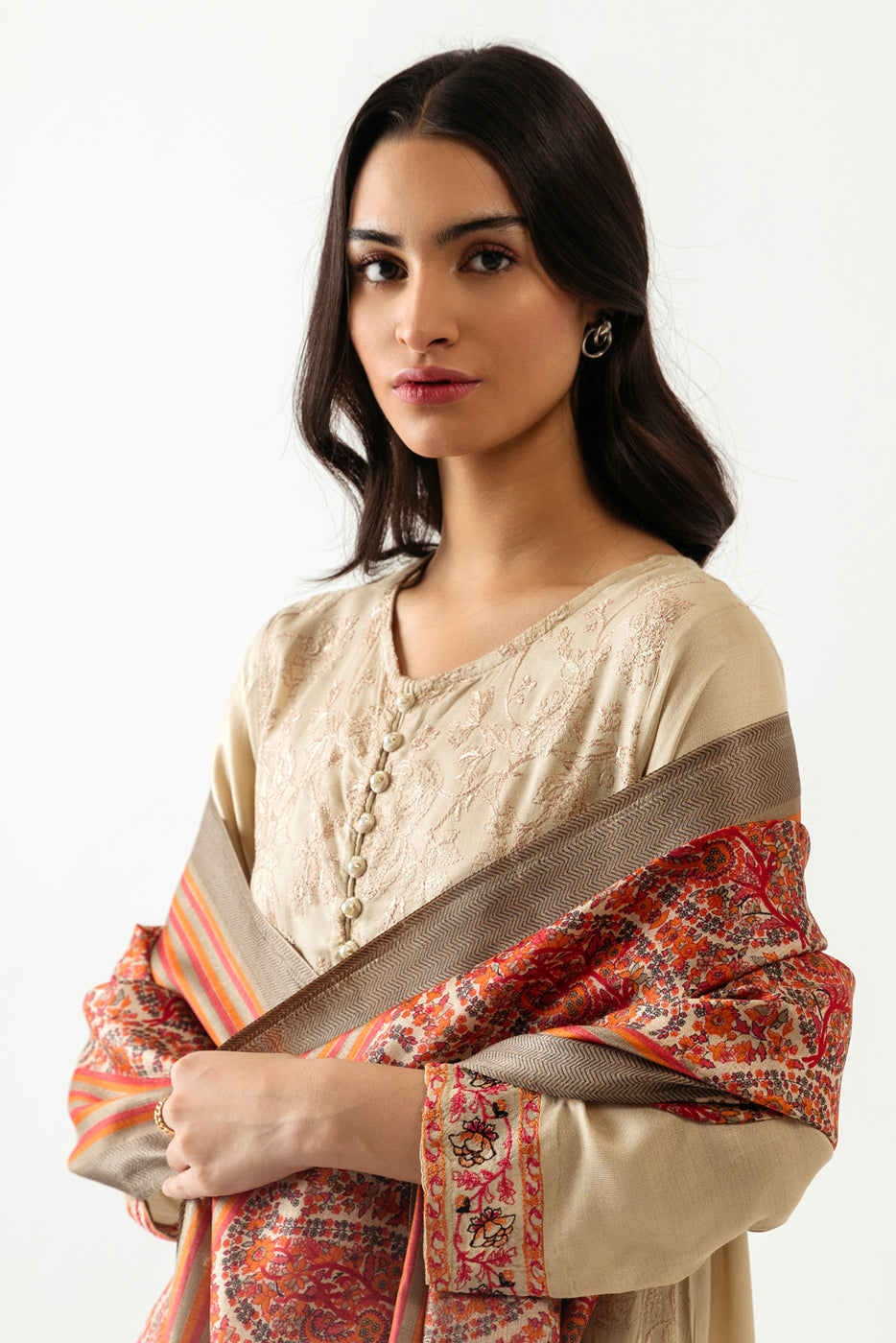 EMBROIDERED SHIRT WITH DUPATTA