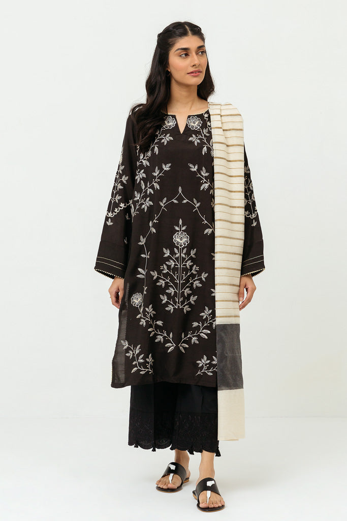 Embroidered Shirt With Dupatta