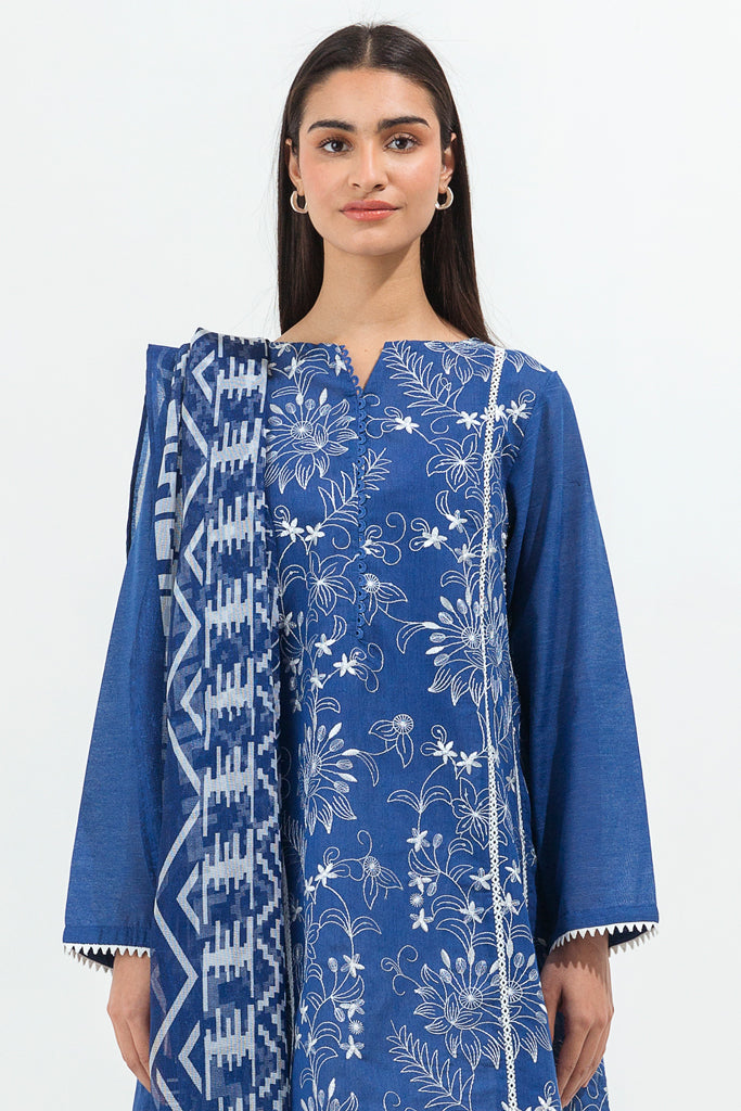 Embroidered Shirt With Dupatta