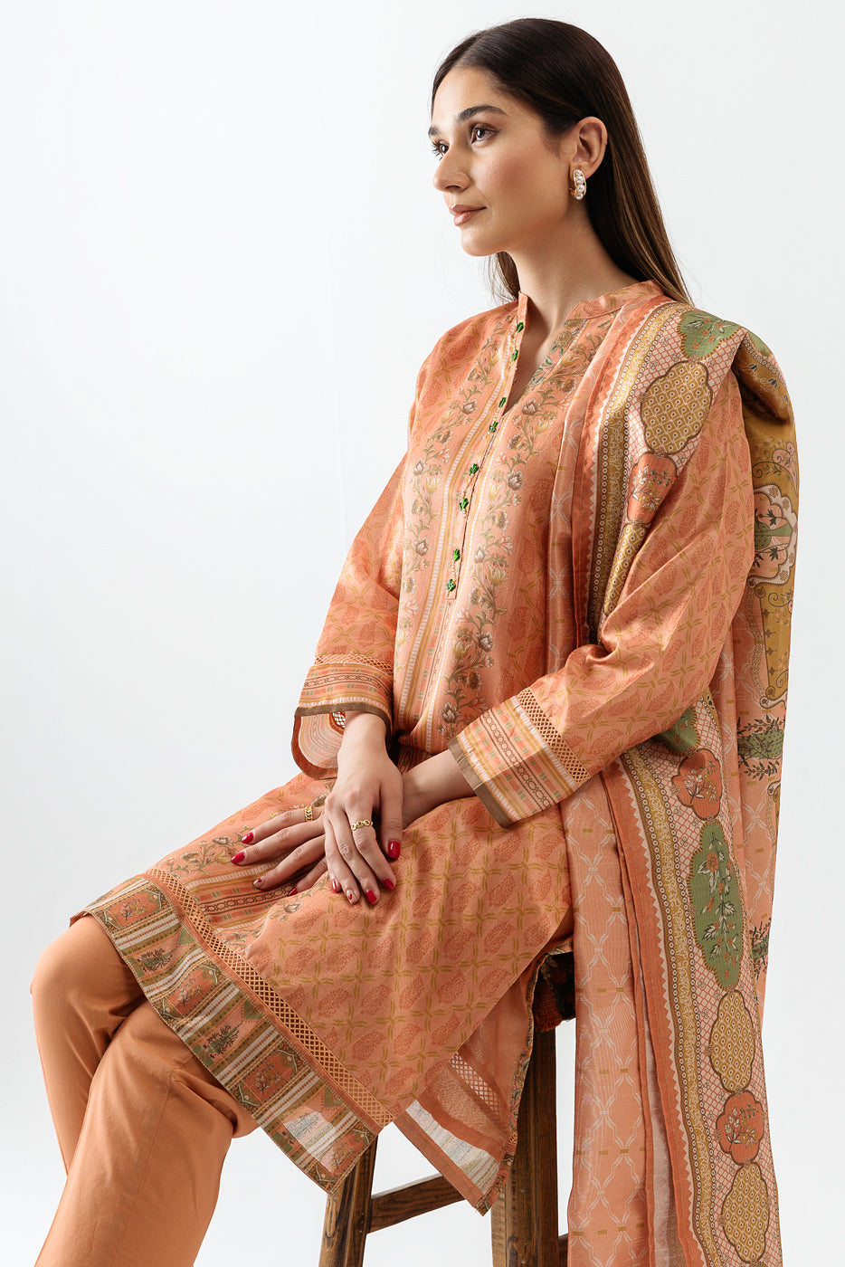 Printed Shirt With Dupatta