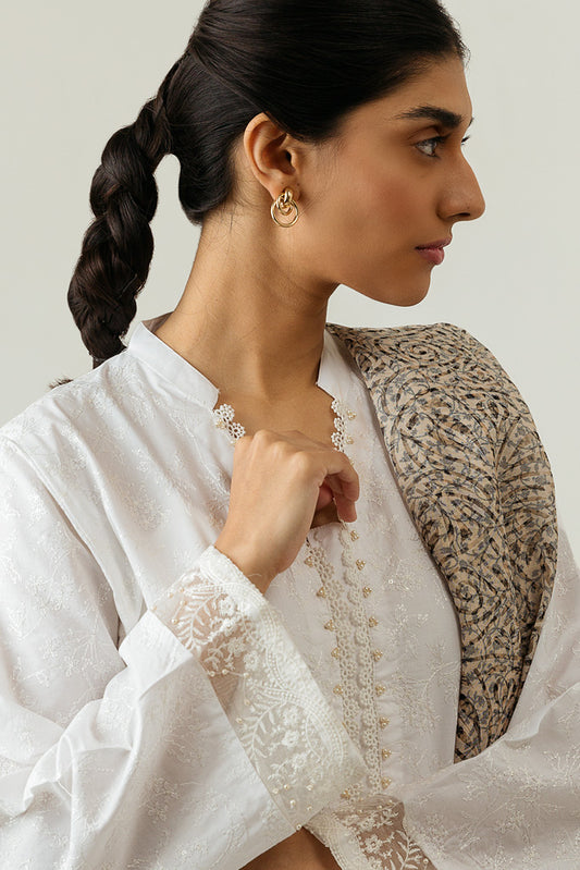 Embroidered Shirt With Dupatta