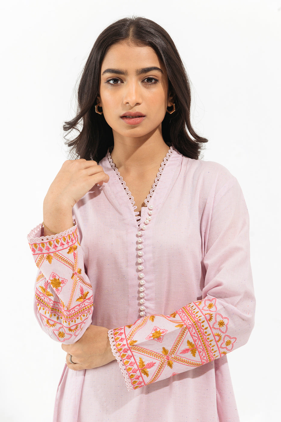 EMBROIDERED MULTI NEPS SHIRT (PRET)