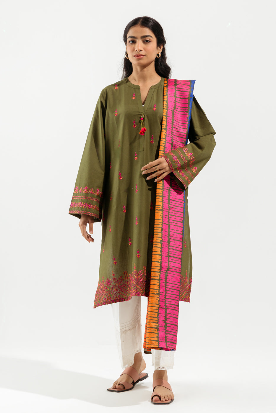 EMBROIDERED SHIRT WITH DUPATTA