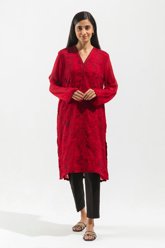 EMBROIDERED CHIFFON SHIRT (LUXURY PRET)