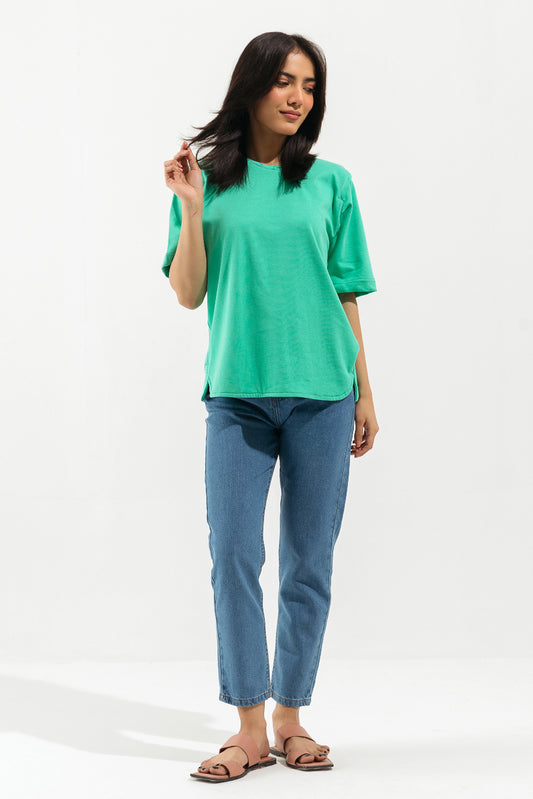 SEA GREEN ROUND NECK T-SHIRT
