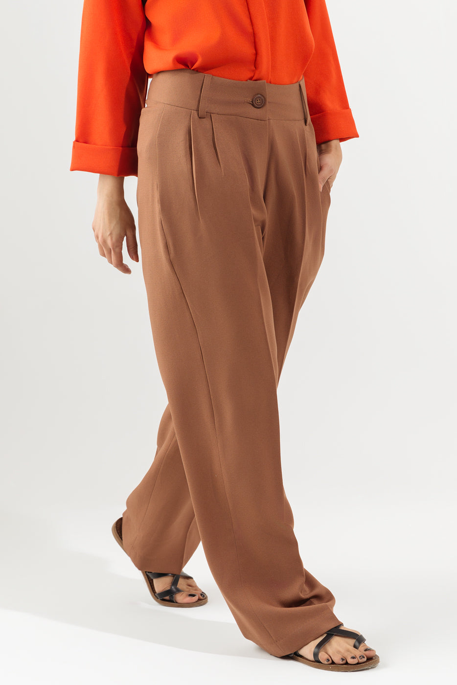 CAMEL BROWN TAILORED PANTS