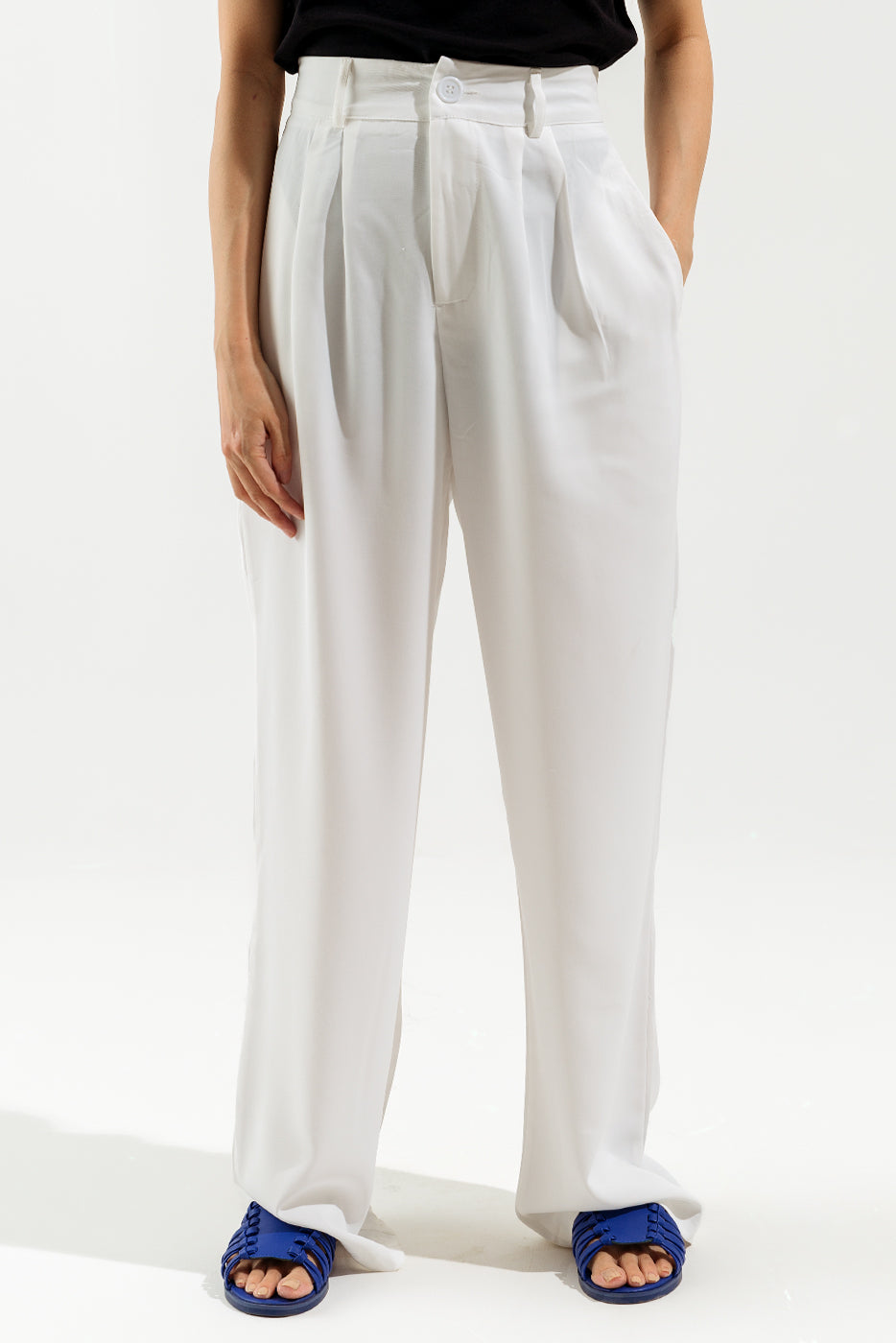 WHITE TAILORED PANTS