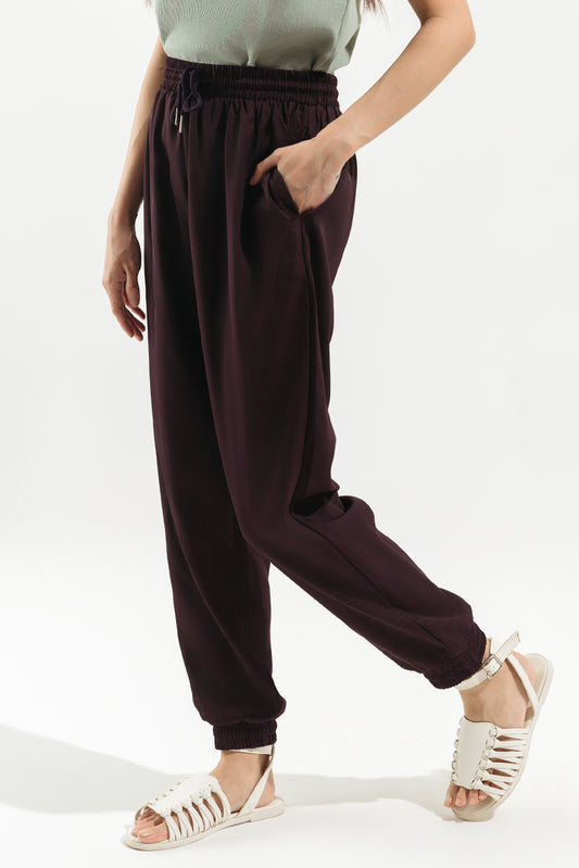 BURGUNDY JOGGER PANTS