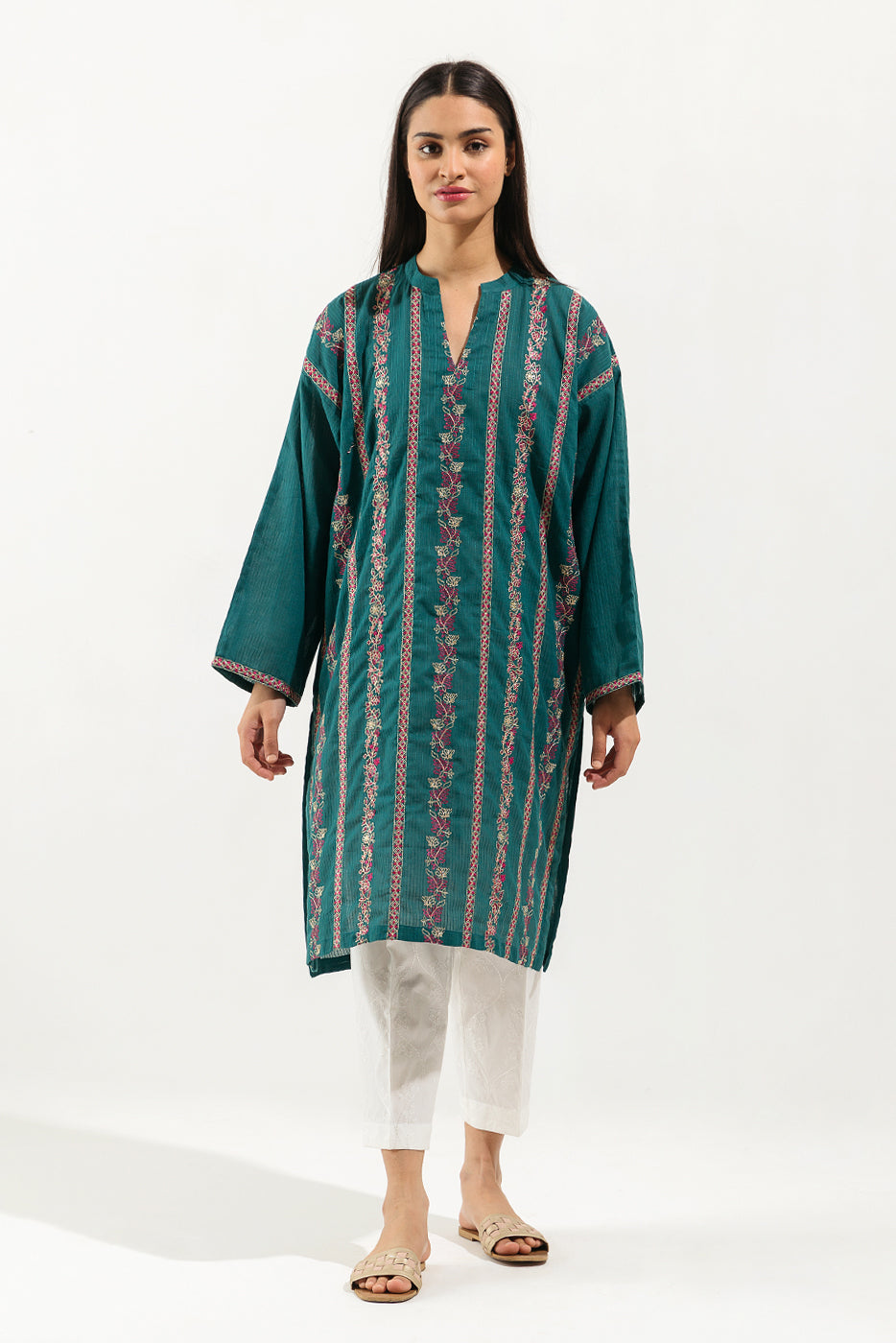 EMBROIDERED MIX SHIRT (LUXURY PRET)