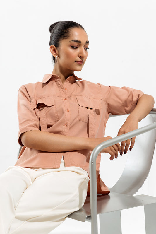 TEA PINK BUTTON DOWN SHIRT