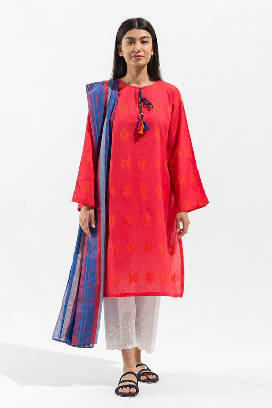2 PIECE EMBROIDERED MULTI JACQUARD SUIT (PRET)