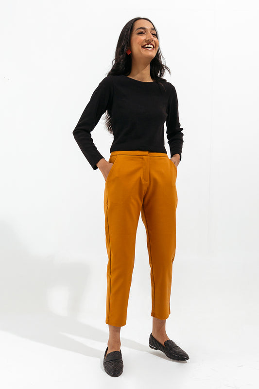 OCHRE CROPPED PANTS