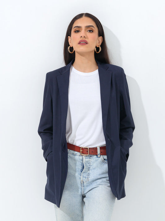 OVERSIZED DARK NAVY BLAZER