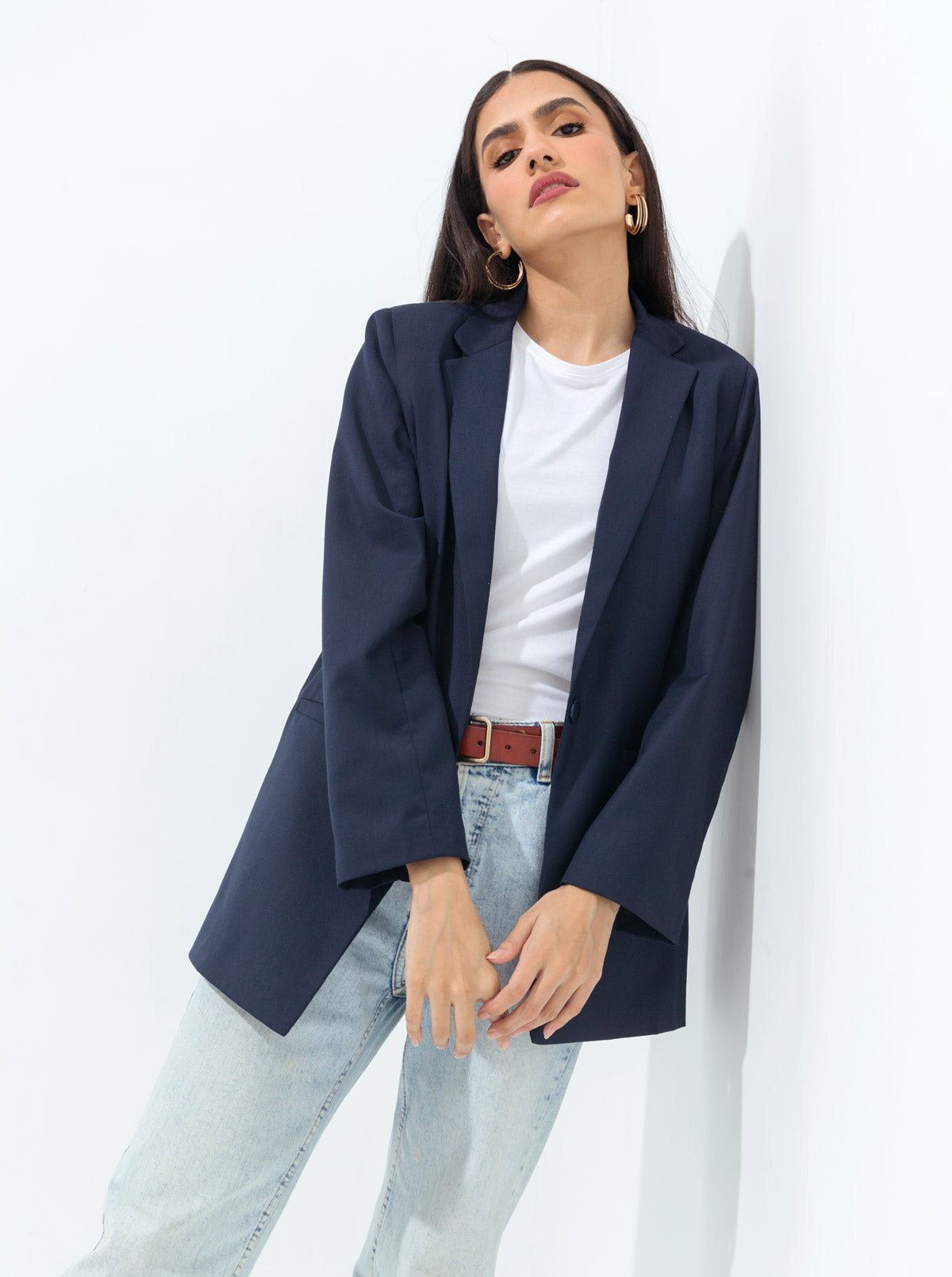 OVERSIZED DARK NAVY BLAZER