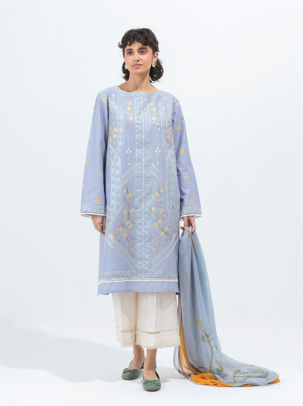 EMBROIDERED SHIRT WITH DUPATTA