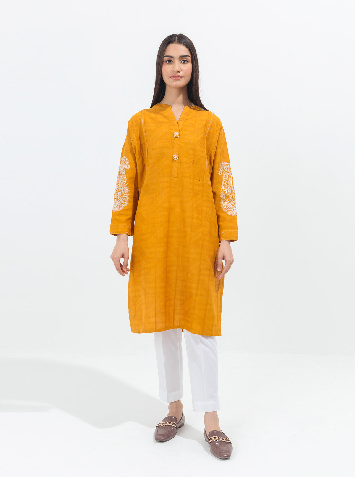 EMBROIDERED DORIA JACQUARD SHIRT (PRET)