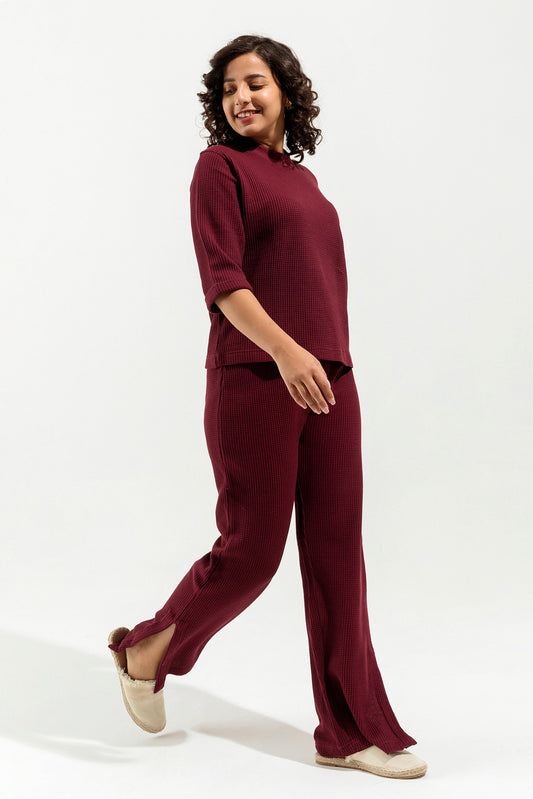 BURGUNDY KNIT CO-ORD SET