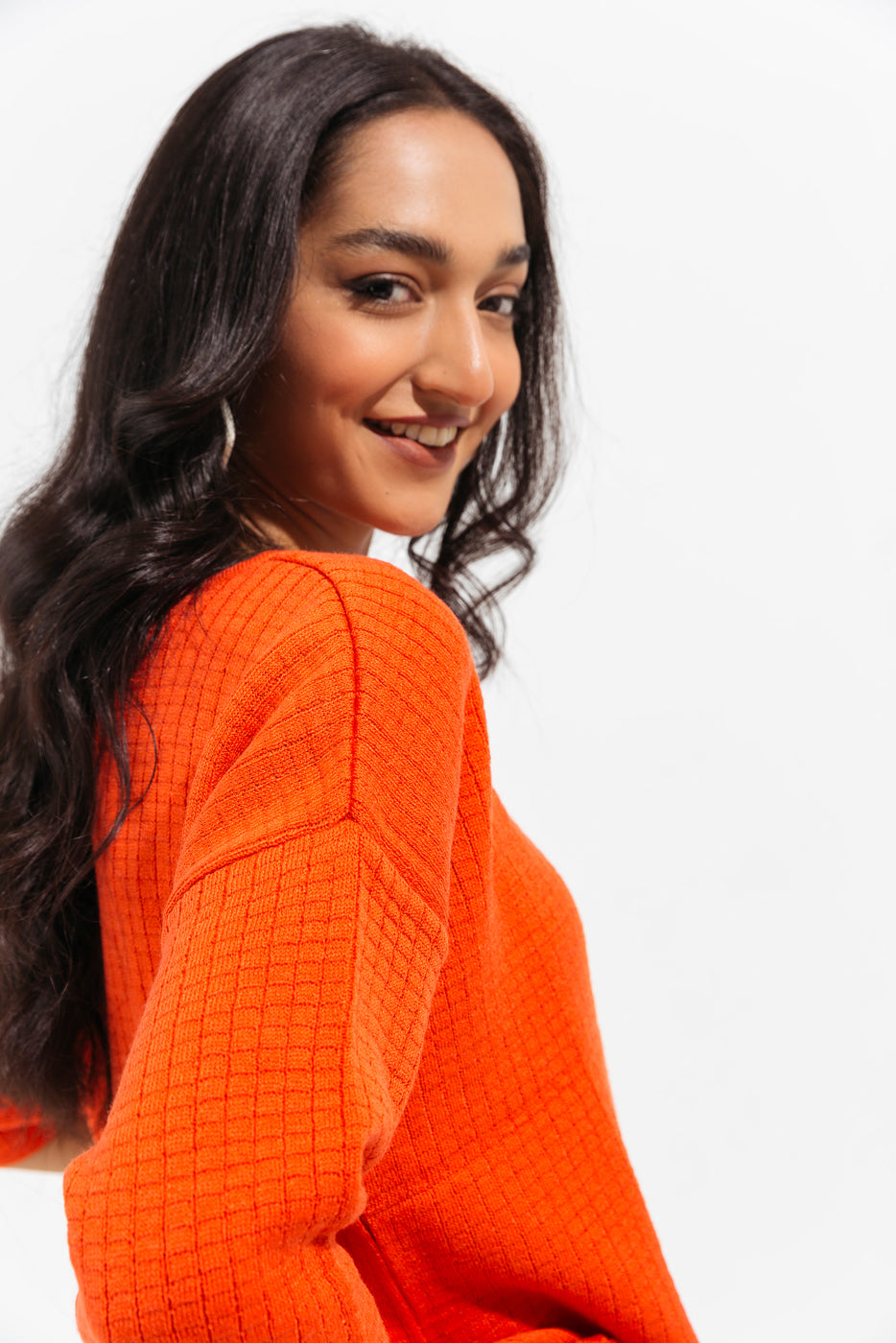 ORANGE FINE KNIT SWEATER