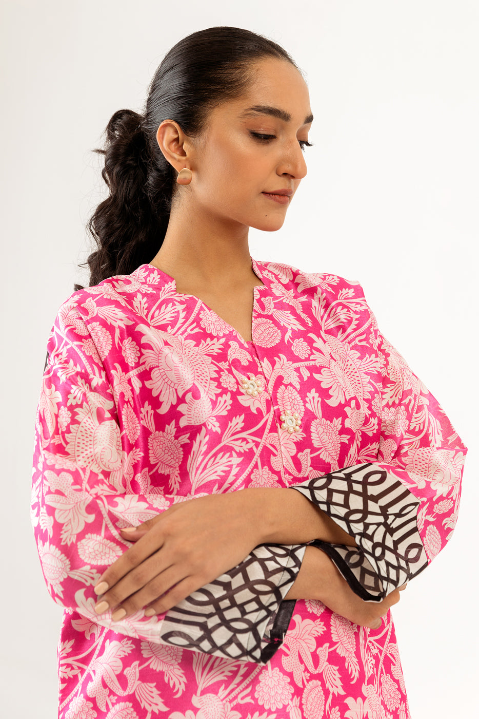 PRINTED ORGANZA SHIRT (LUXURY PRET)