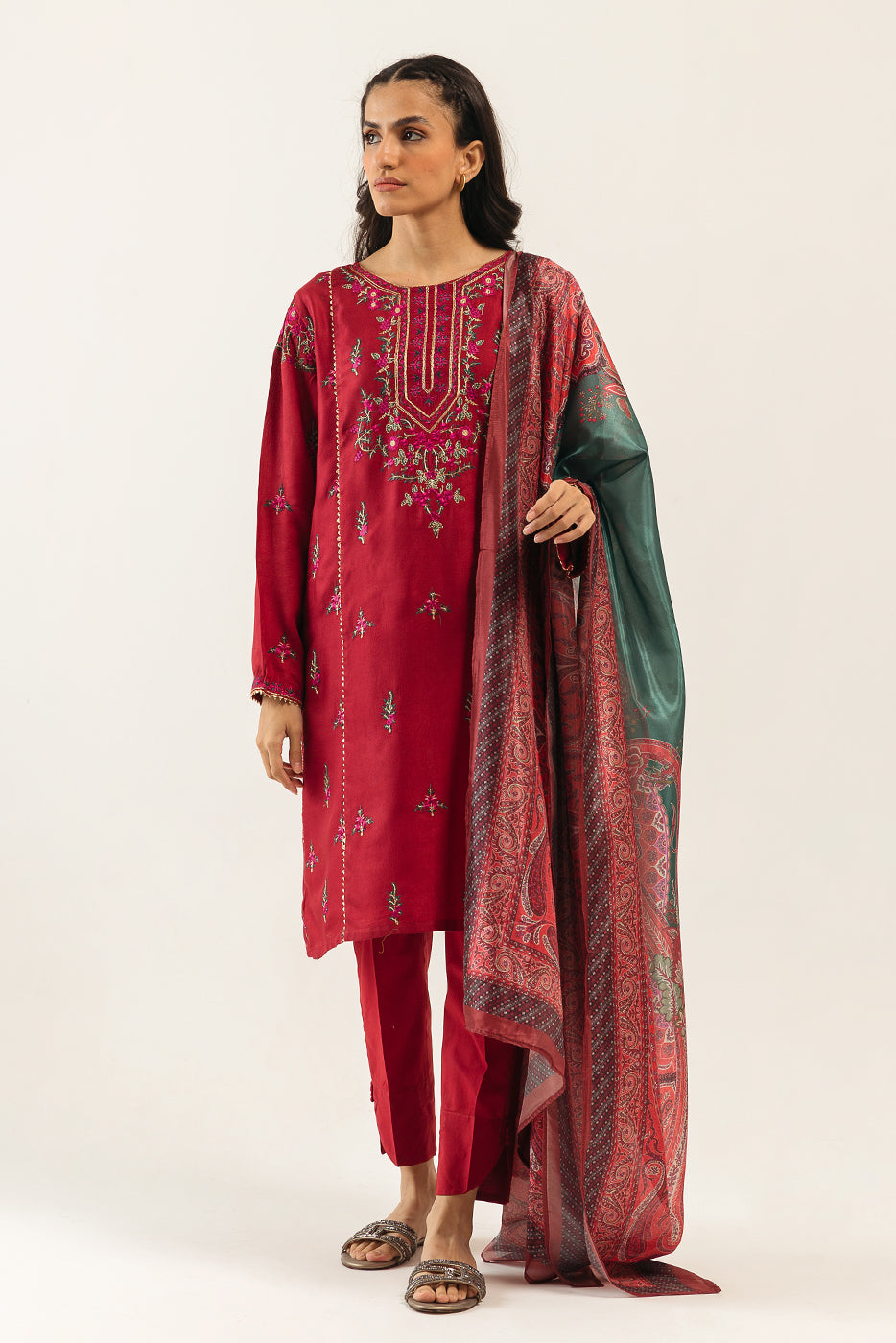 EMBROIDERED SHIRT WITH DUPATTA