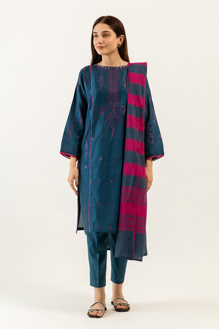 EMBROIDERED SHIRT WITH DUPATTA