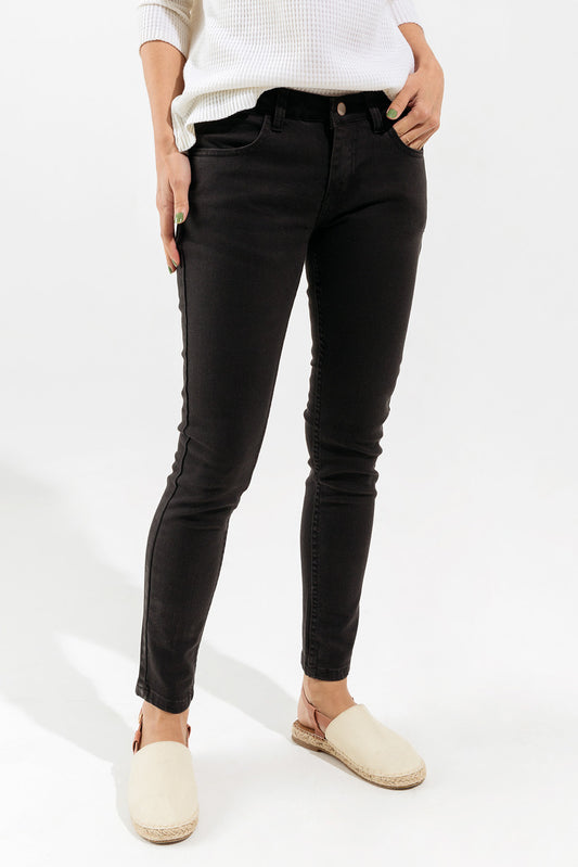 BLACK CROPPED SKINNY JEANS