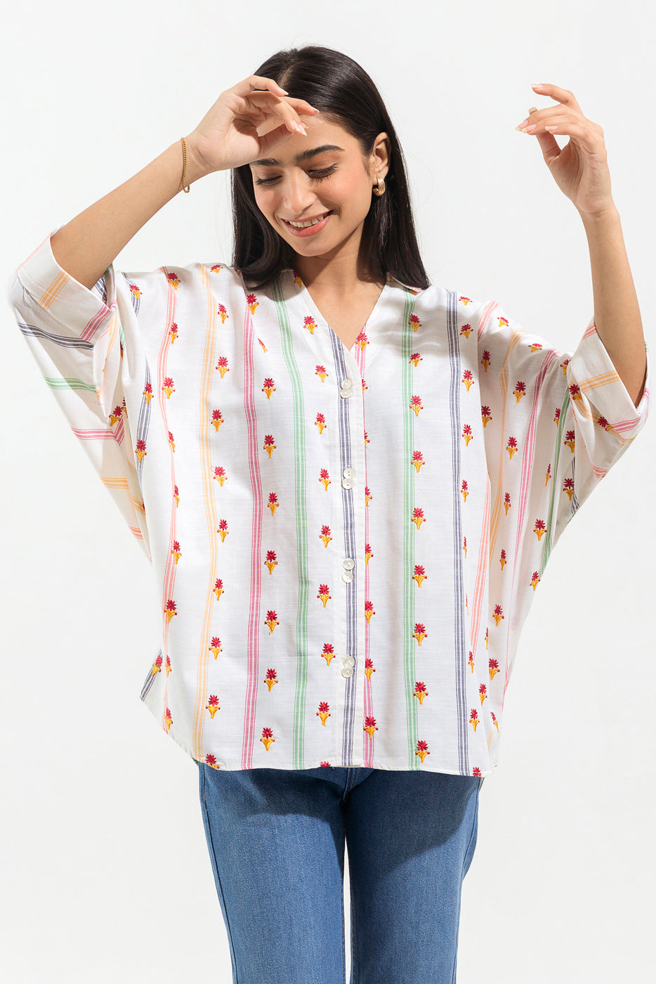 EMBROIDERED YARN DYED SHIRT (PRET)