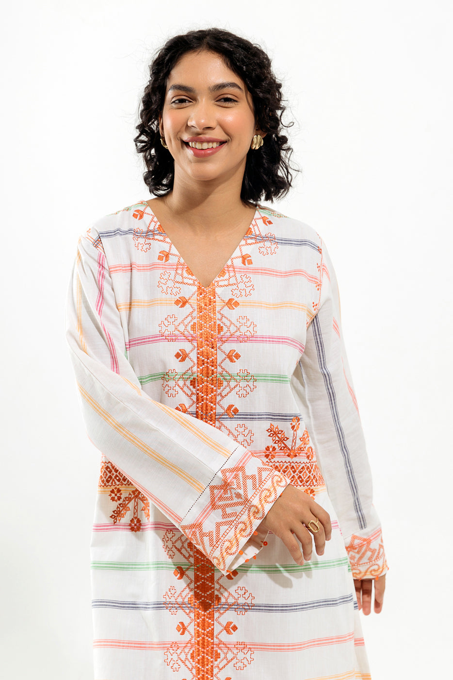 EMBROIDERED YARN DYED SHIRT (PRET)