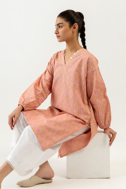 PRINTED SLUB KHADDAR SHIRT (PRET)