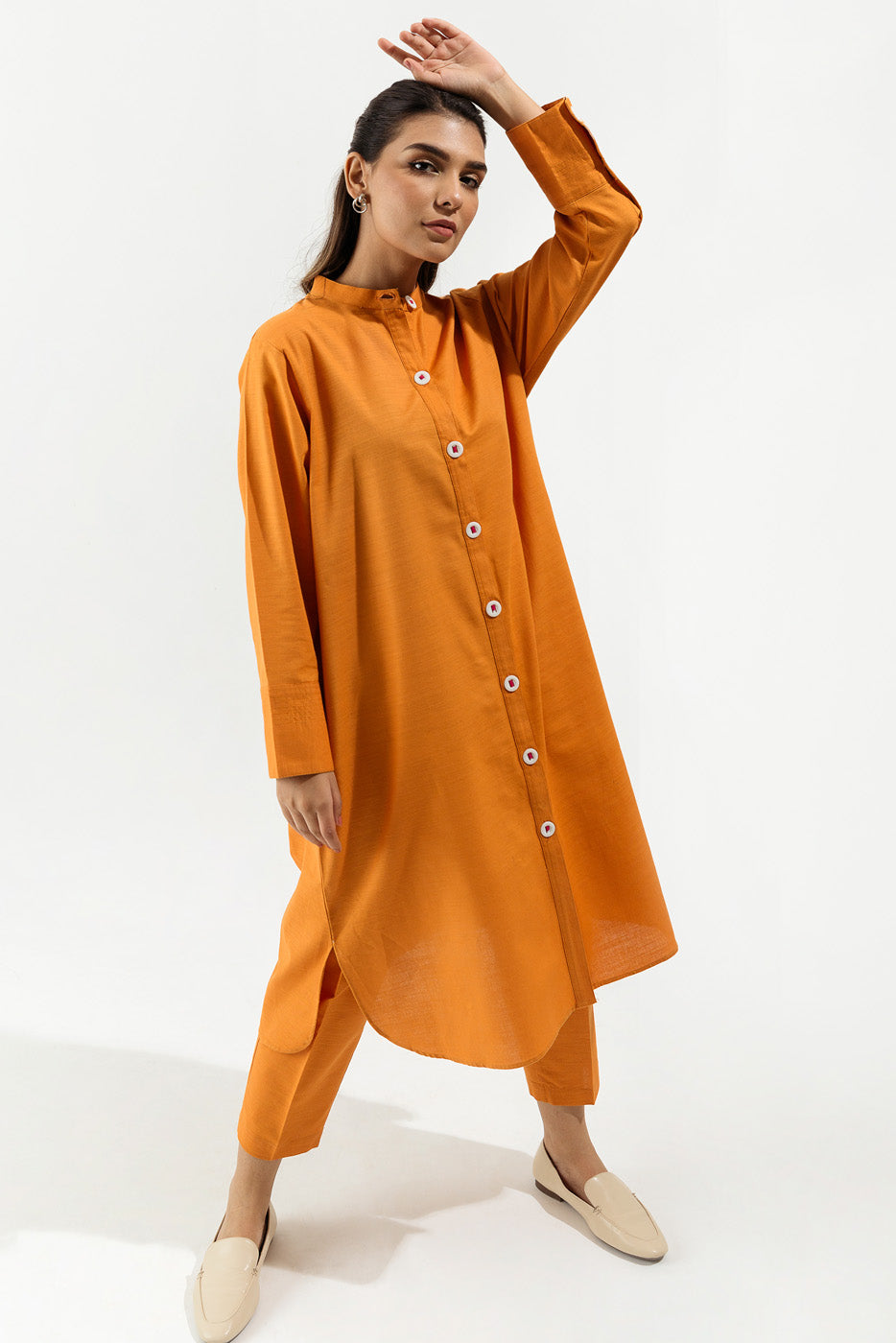 BASIC SLUB KHADDAR SHIRT (PRET)