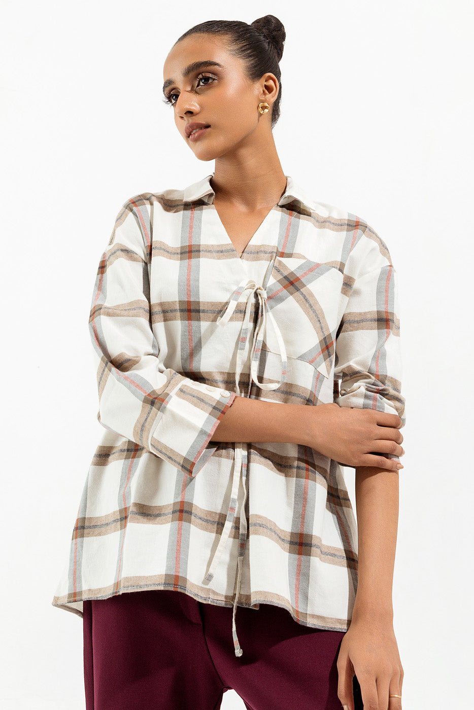 Off-White Checkered Overlapped Shirt - BEECHTREE