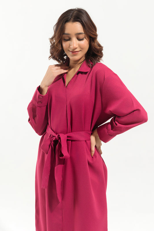 PINK COLLARED LONG TUNIC