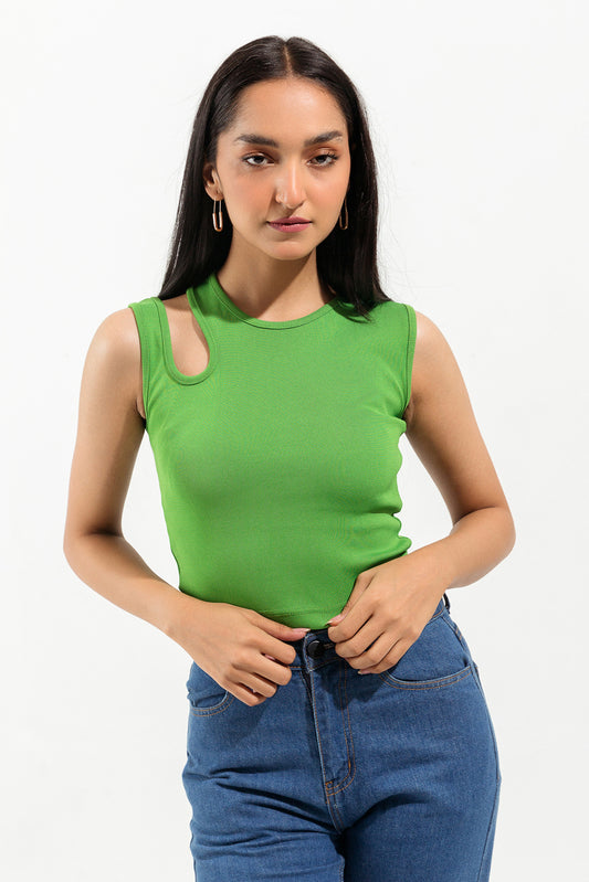 Green Loop Cut Tanktop