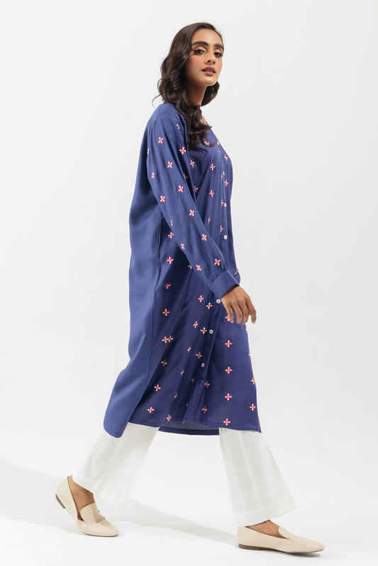 EMBROIDERED CREPE SHIRT (PRET)