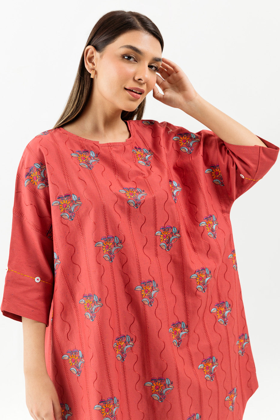 EMBROIDERED MULTI NEPS SHIRT (PRET)