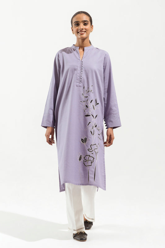 EMBROIDERED SLUB KHADDAR SHIRT (PRET)