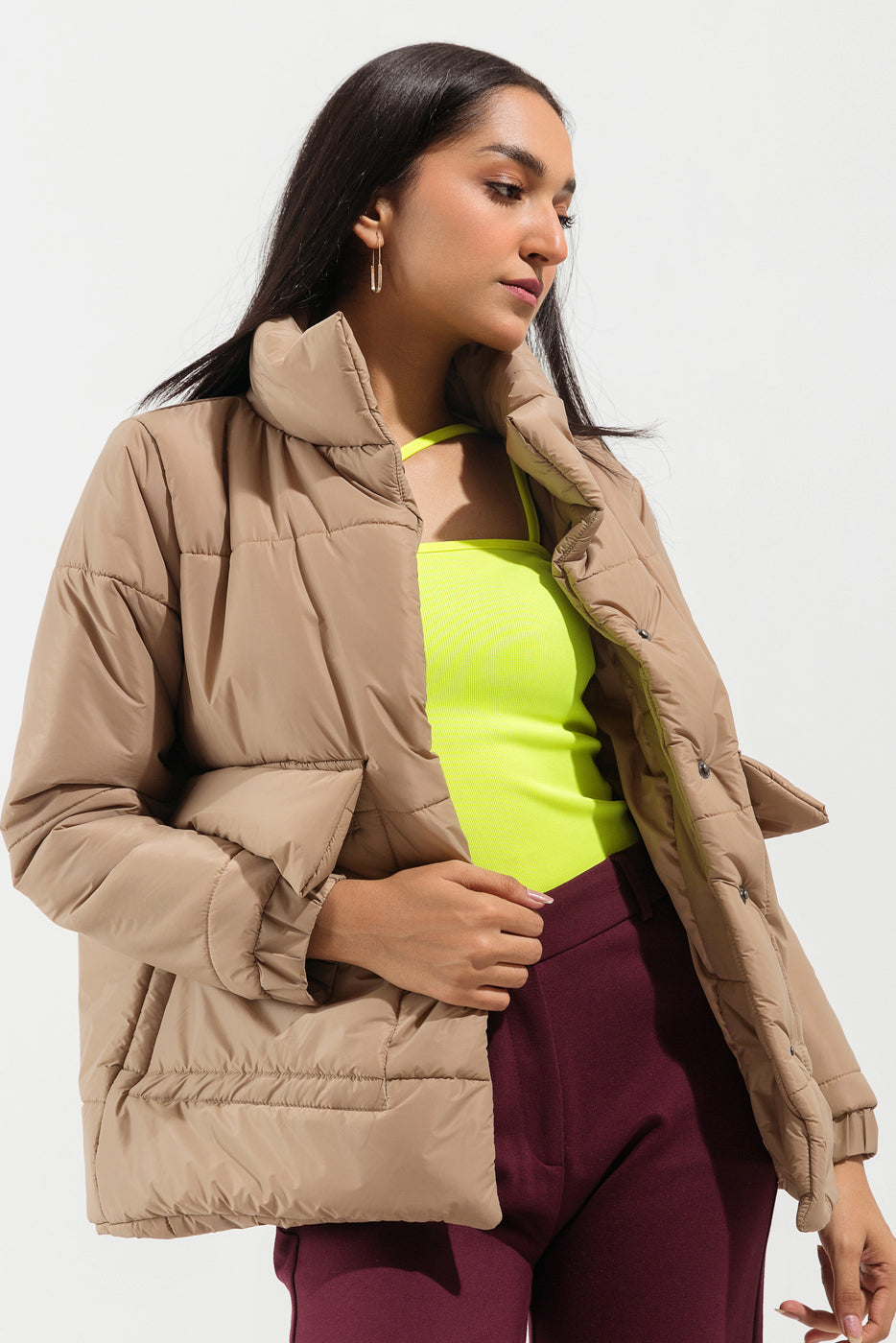 BEIGE PADDED JACKET