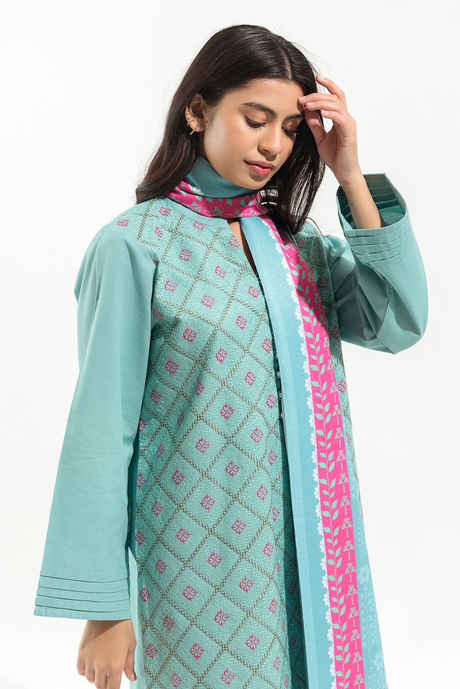 EMBROIDERED SHIRT WITH SHAWL