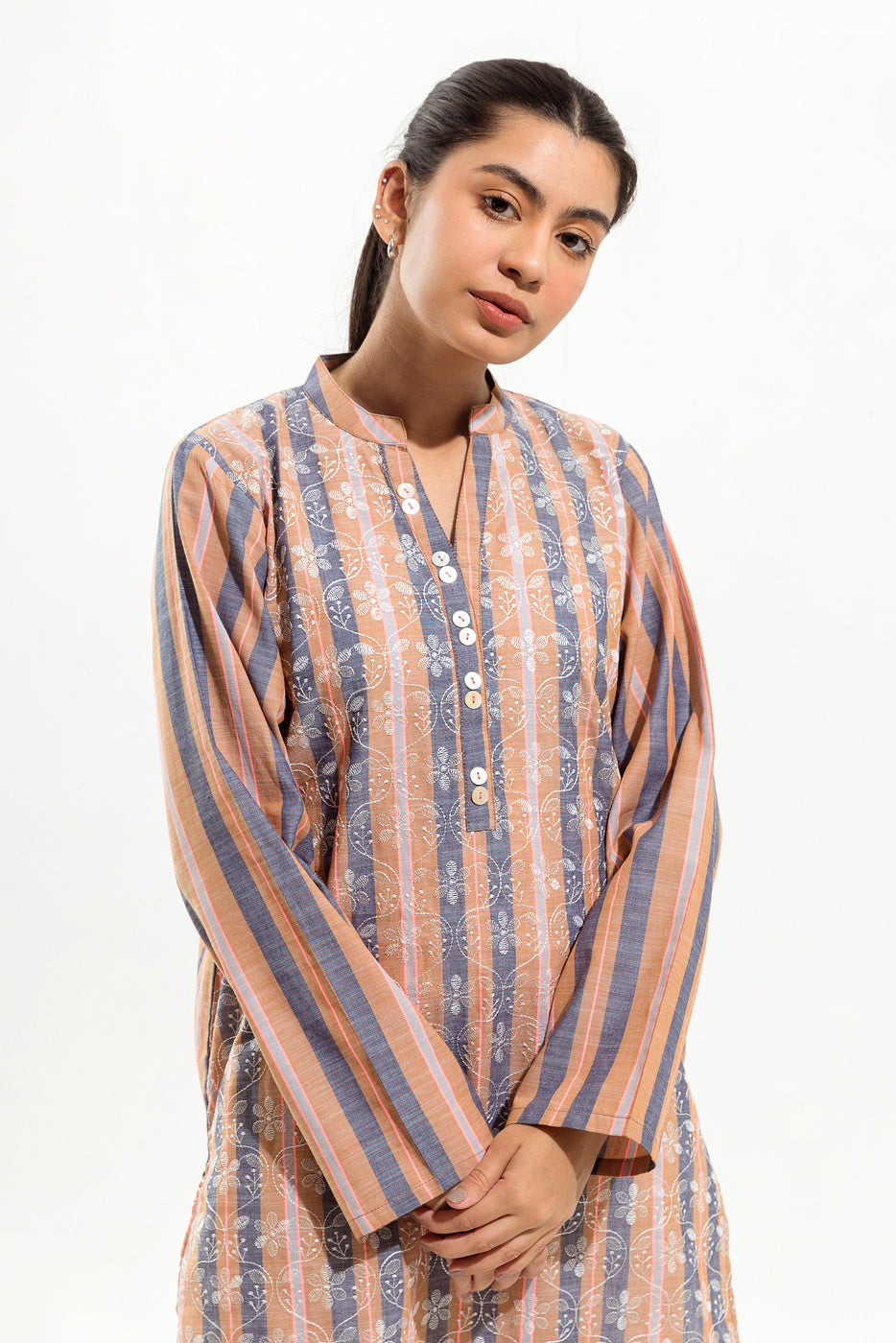 EMBROIDERED YARN DYED SHIRT (PRET)